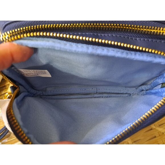 Joy + Iman Blue Leather Wallet Wrist Strap New with Tags - Picture 8 of 13